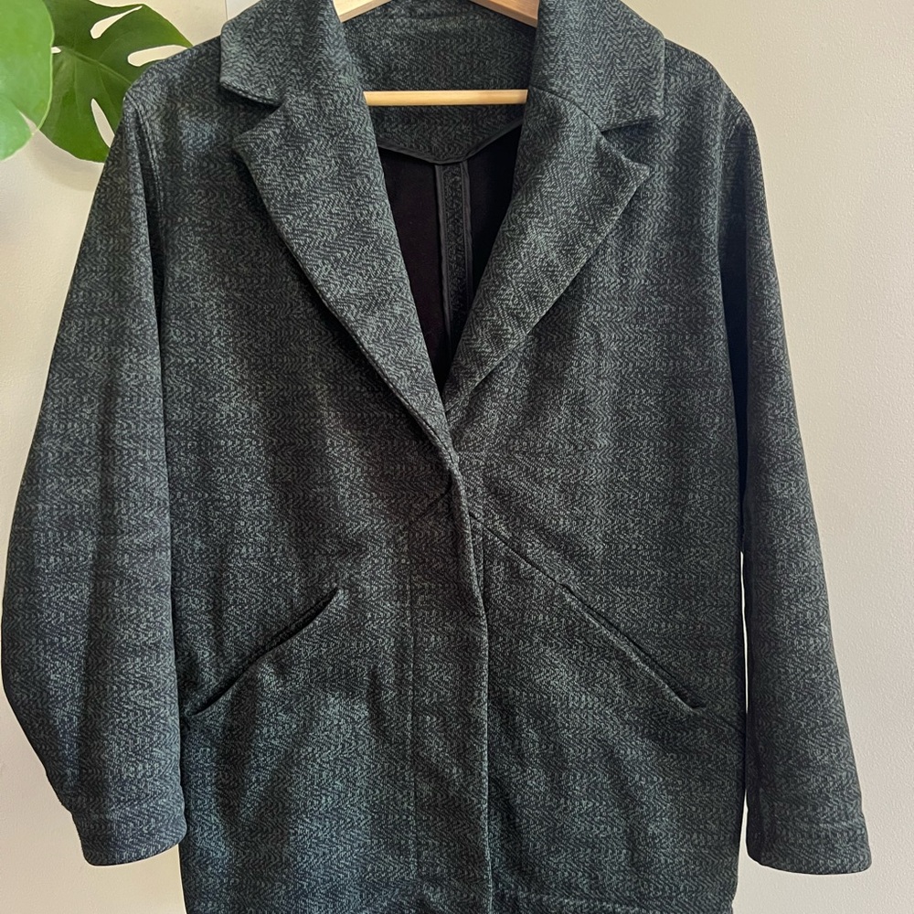 Forest green herringbone coat